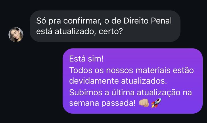 “O de Direito Penal está atualizado?” — “Está sim!”