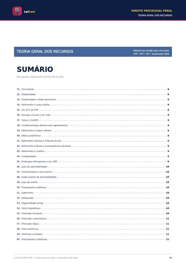 Processual Penal — Recursos · página do resumo