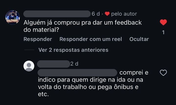 “Indico para quem dirige na ida ou na volta do trabalho ou pega ônibus.”