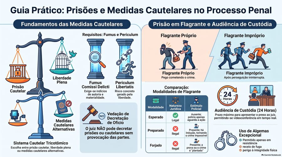 Processual Penal — Prisões e medidas cautelares · mapa mental